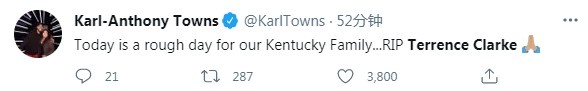 ??詹姆斯、塔图姆、唐斯等NBA球星发文悼念克拉克