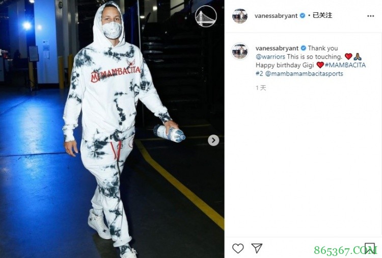 湖人、欧文、布克等球队/球员力挺Mambacita服装 瓦妮莎发文感谢