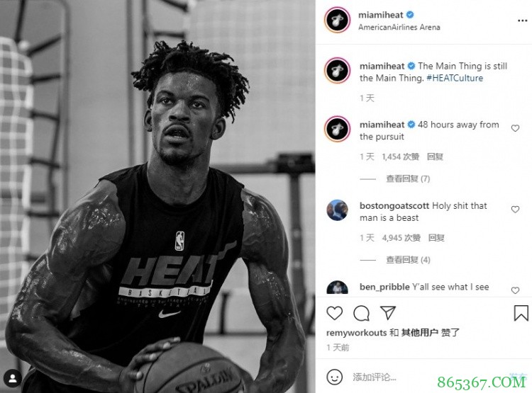 这肌肉线条!热火官方晒巴特勒青筋暴起训练照