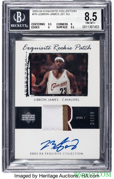 詹姆斯球星卡价值520万美元并列世界第一高价 东契奇第三