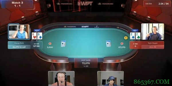 Doug Polk在WPT单挑赛首轮击败Tom Dwan