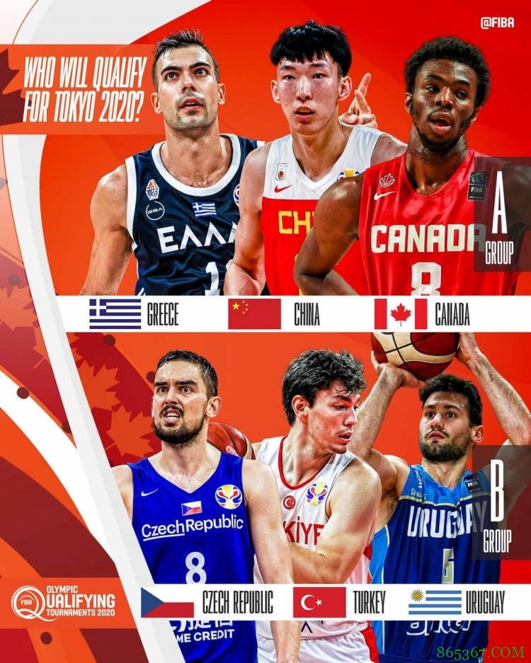 FIBA发布奥运会落选赛宣传海报：周琦、维金斯作为代表登上封面