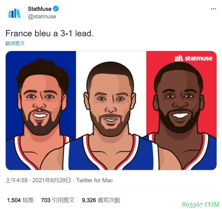 法国男足3比1被翻盘!美媒给库汤追三人P上法国国旗配色