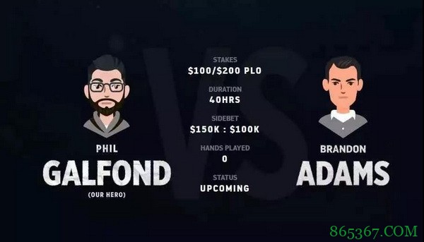 Galfond VS Adams单挑赛将在本月底开战