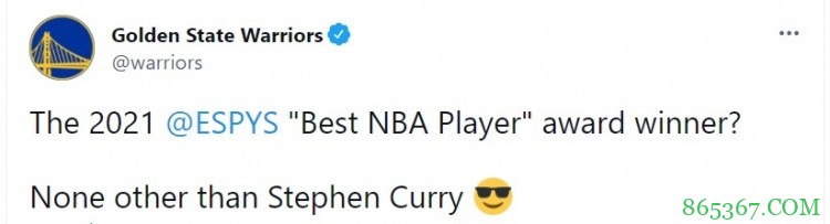 勇士官推：2021ESPY最佳NBA球员？舍库里其谁?