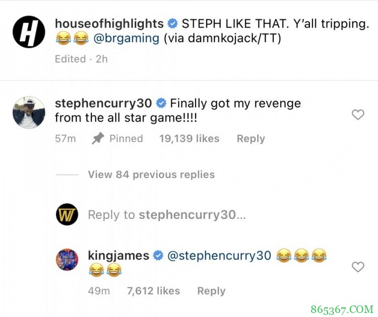 库里点赞自己2K中大帽字母哥 詹姆斯评论区笑哭