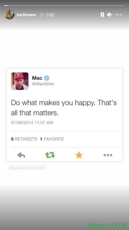 唐斯晒7年前一网络推文：做让自己开心的事 这才是最重要的