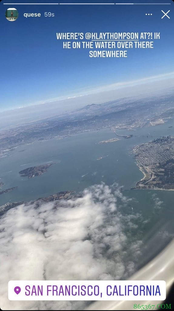 克里斯空中晒照:克莱肯定在下面的某片水域
