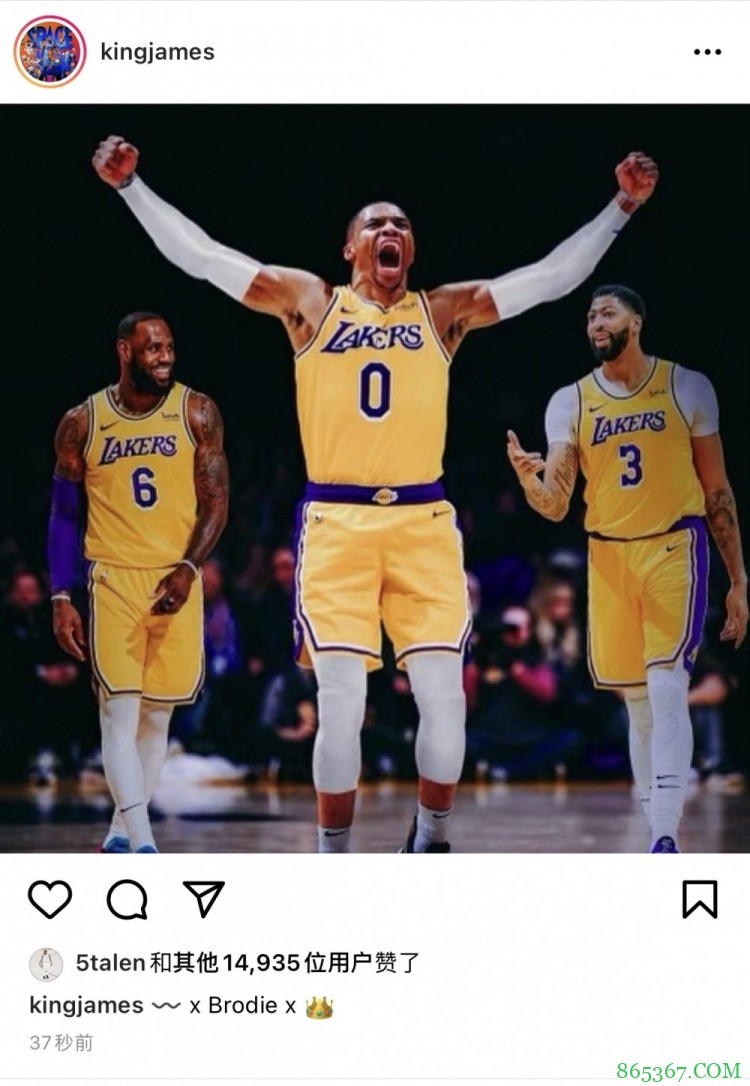 詹姆斯更新个人社媒晒三巨头：眉毛&Brodie&国王