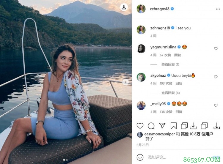 心动了？杜兰特点赞土耳其美女副攻Zehra多张靓照