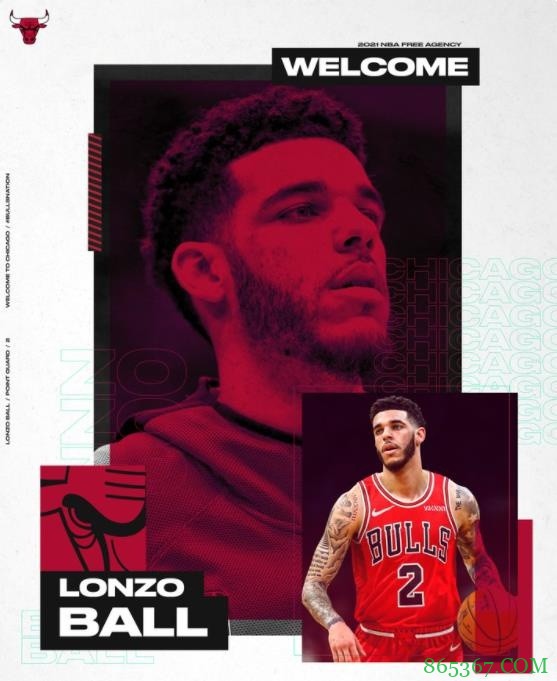 公牛官宣通过先签后换得到朗佐-鲍尔 记者：合同4年8500万