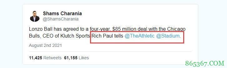 名记：里奇-保罗在市场开启后就透露鲍尔完成签换 使公牛陷入麻烦