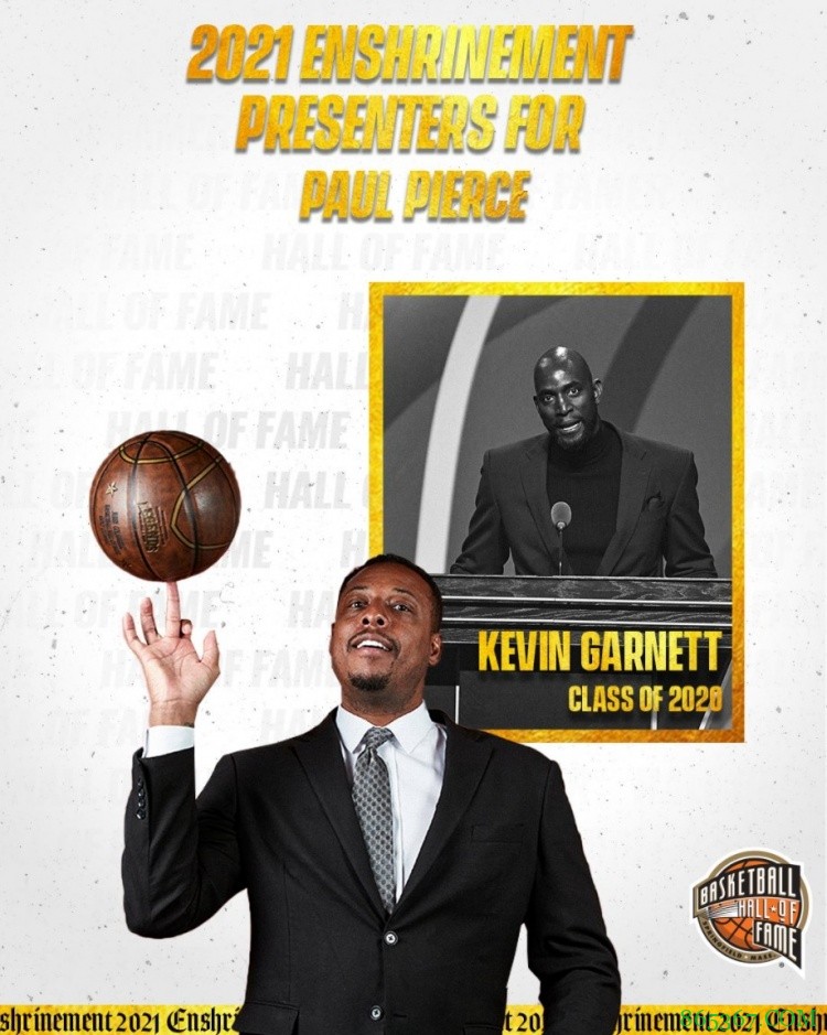 官方:加内特将担任皮尔斯的名人堂引荐人