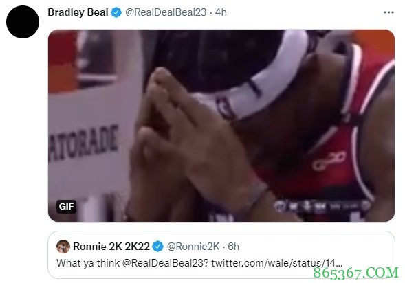 2K主管罗尼透露比尔2K22评分为89 比尔发捂脸摇头表情回复