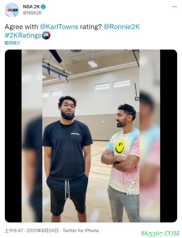 2K主管罗尼与唐斯直面揭晓2K22能力值：87