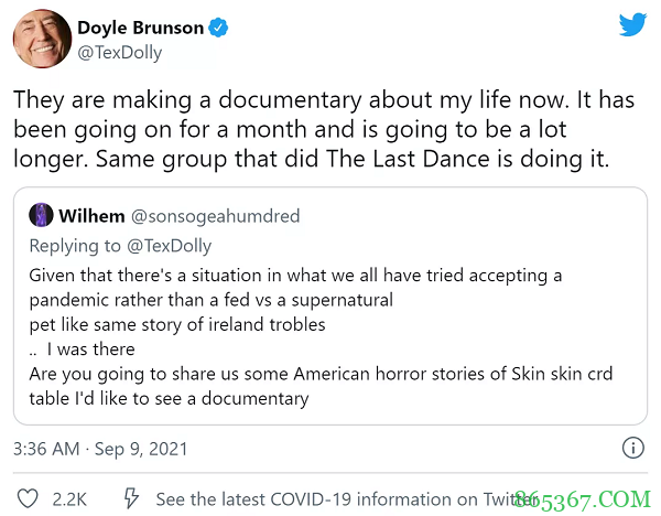 Dolye Brunson纪录片正在火热拍摄中