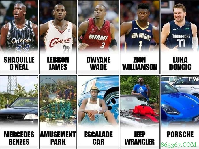 第一份薪水咋花？多人买车 LBJ拿零钱玩转游乐园 克莱买台球桌