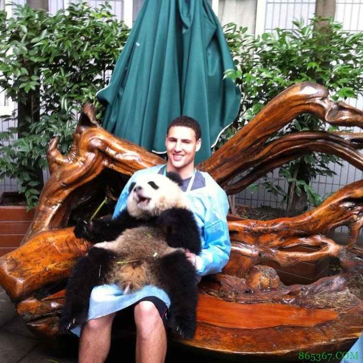 克莱Ins晒照：9年前与大熊猫的亲密接触