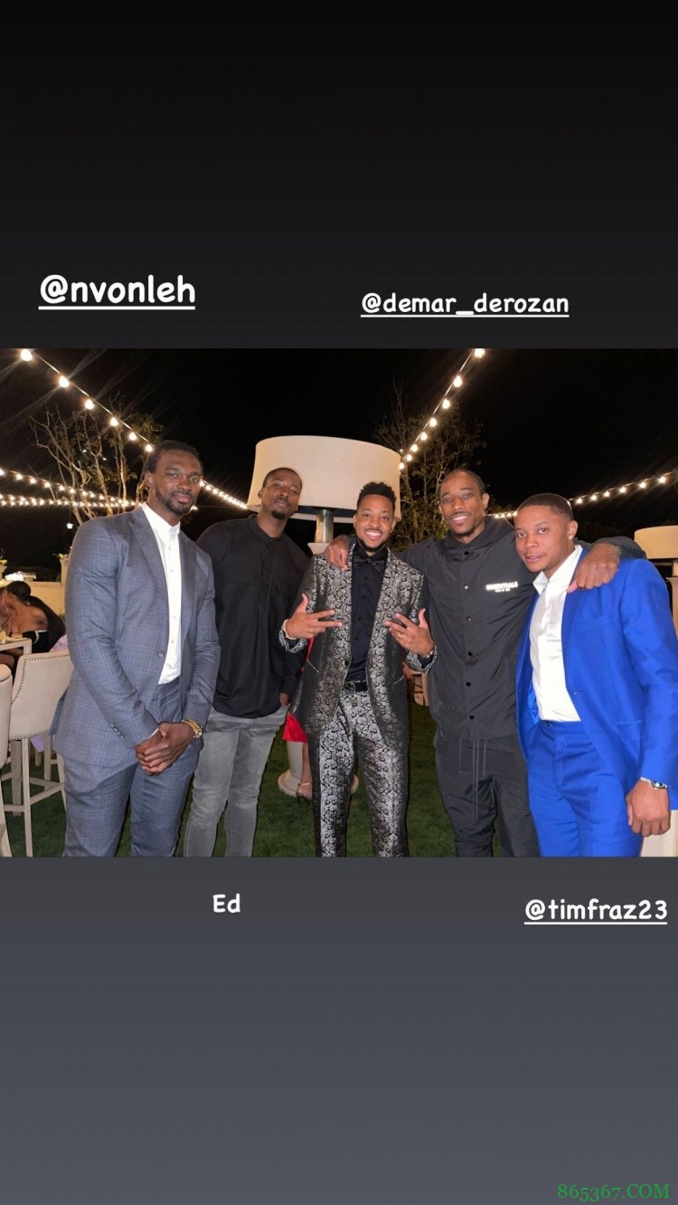 利拉德举办婚礼 CJ&德罗赞&特纳等人出席祝贺~