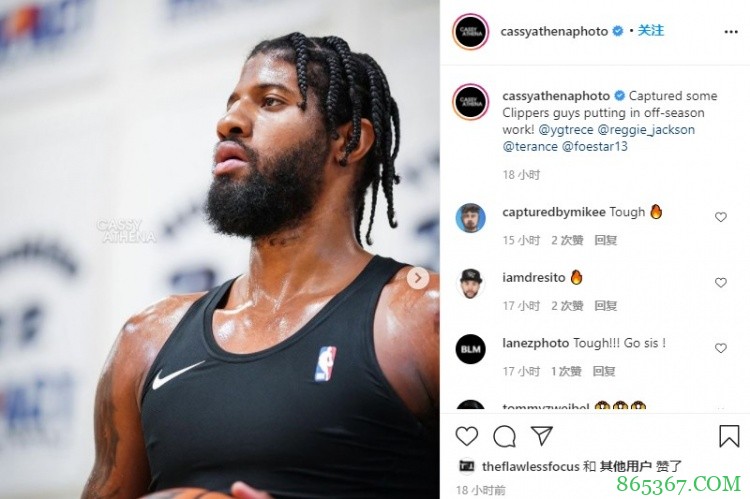 挥洒汗水!摄影师晒乔治&雷吉&曼恩休赛期苦练照片