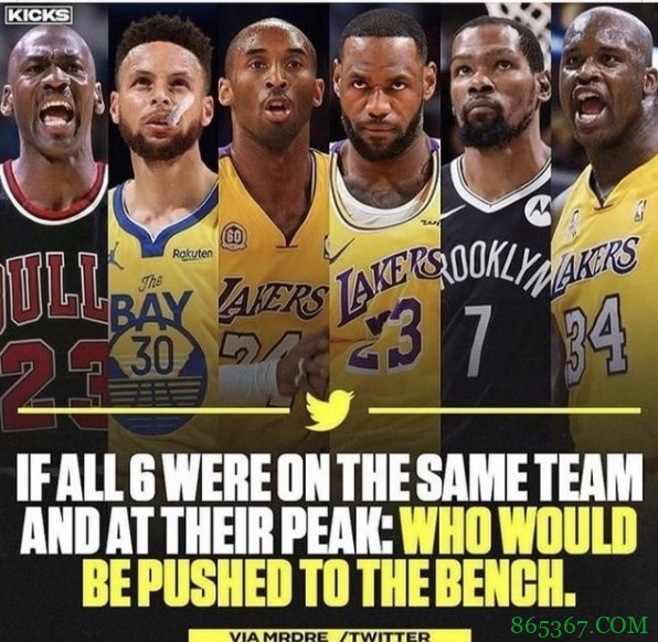 奥尼尔转发合成图：乔库科詹杜我同队且都在巅峰期 选谁打替补？