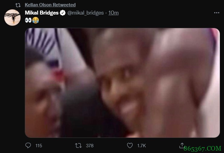 心情大好！布里奇斯社媒发保罗表情包庆贺续约