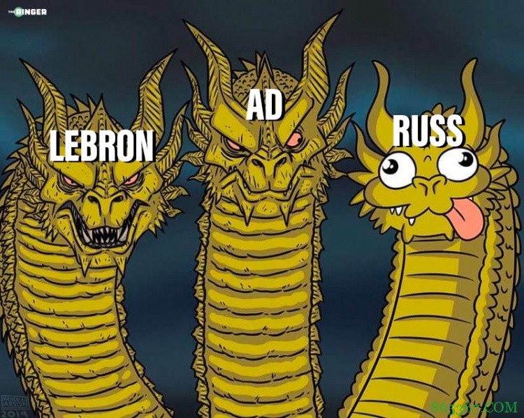 “威少”这表情亮了!知名美媒晒湖人三巨头趣味P图