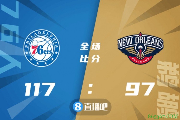 ?哈里斯20+12 英格拉姆25+8 76人4人20+大胜鹈鹕
