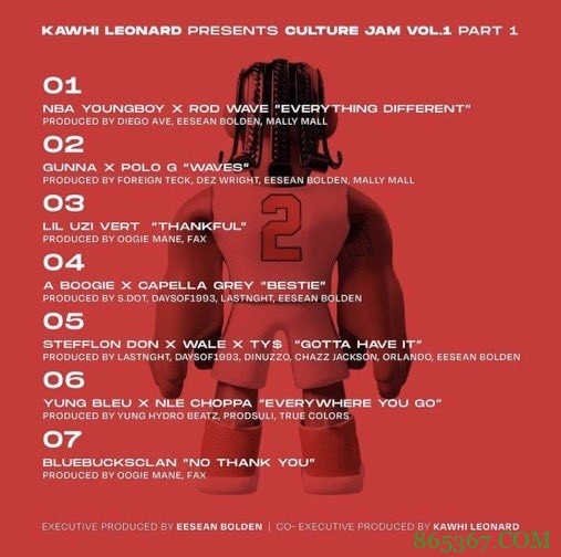 莱昂纳德明日将发布参与制作的音乐专辑《扣篮文化》