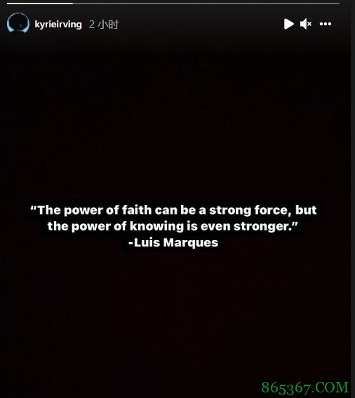 欧文：信仰的力量可能很强大 但先知的力量更加强大