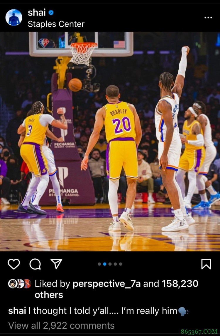 亚历山大社媒晒逆转湖人庆祝照 保罗&施罗德纷纷点赞评论