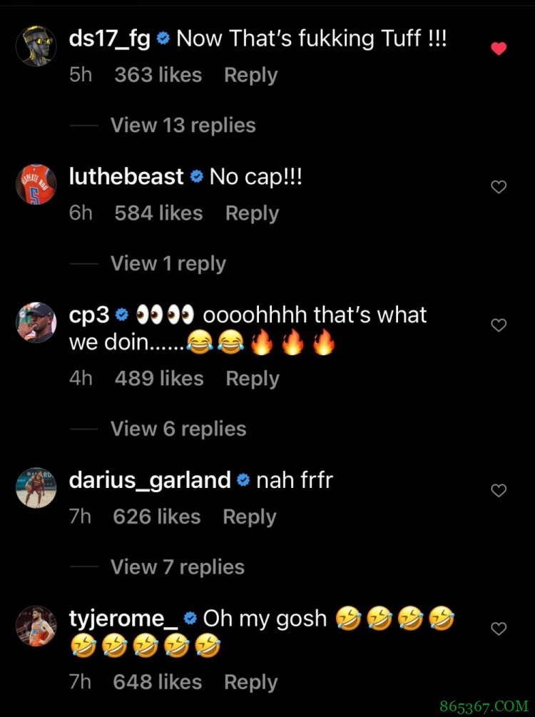 亚历山大社媒晒逆转湖人庆祝照 保罗&施罗德纷纷点赞评论