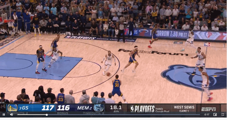 勇士灰熊G1裁判报告：漏吹库里走步&JJJ三秒 狄龙碰球出界错判