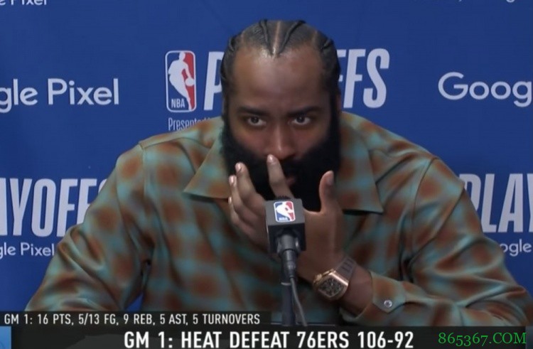 哈登：找到可以改进的地方并努力赢下G2 我们第三节需要打得更好