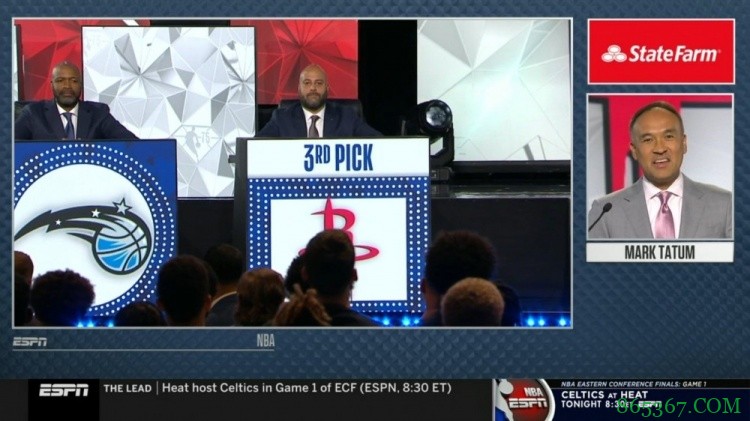 火箭队史自1983年后第2次获探花签 近4年ROY中三球&077均为探花