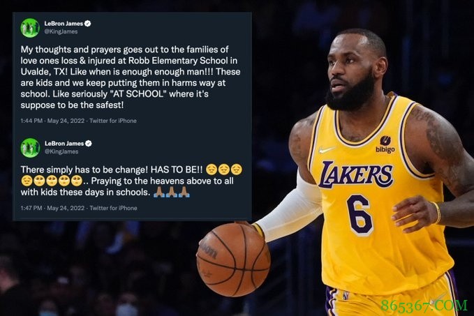 詹姆斯就得州枪击案发声:何时才是尽头!这些都是孩子啊!