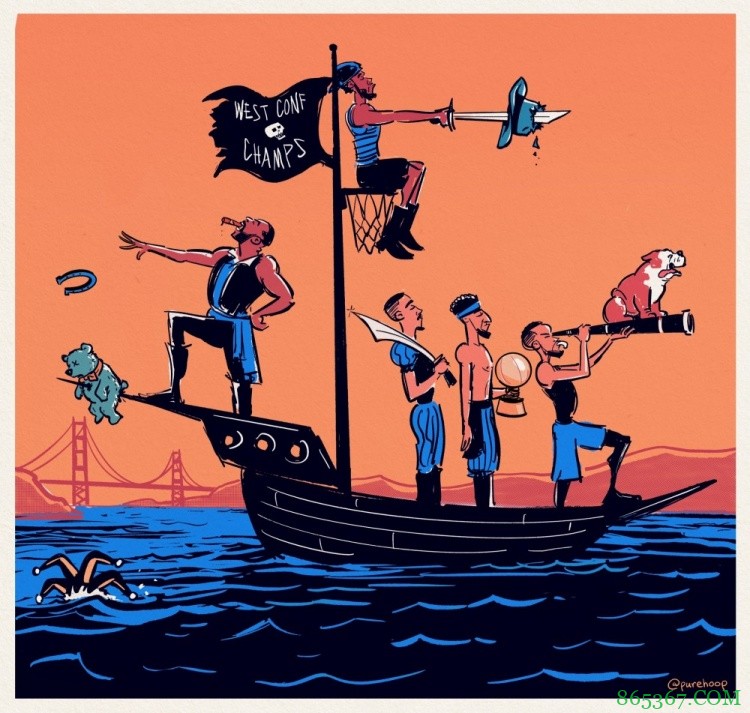 细节满满！国外网友绘图庆祝勇士晋级总决赛