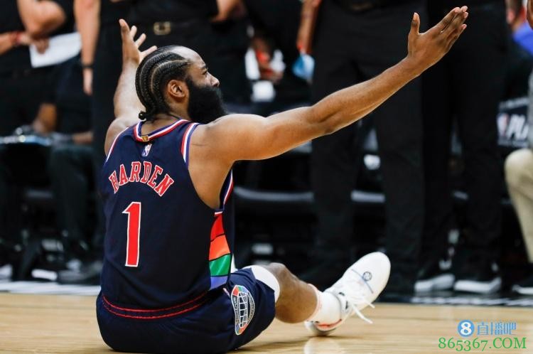 哈登季后赛第44次单场5+失误 超越乔丹&威少升至历史第三