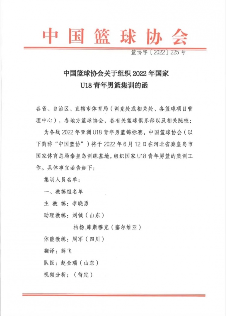 未来可期|青岛国信海天5位队员入选2022年国家U18青年男篮集训！