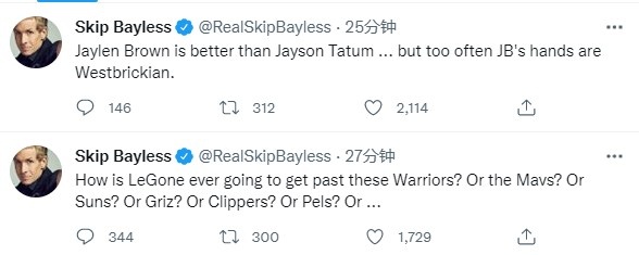 Skip：詹出走如何才能越过勇士？布朗的手经常威斯布鲁铁