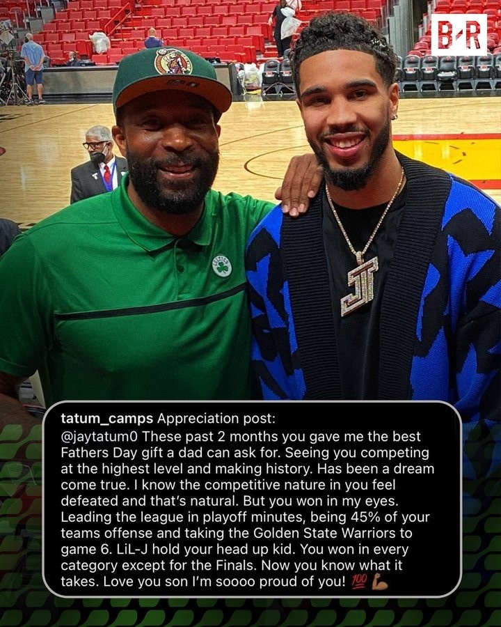 父亲发文致塔图姆：你赢下了总决赛之外的一切 为你感到骄傲