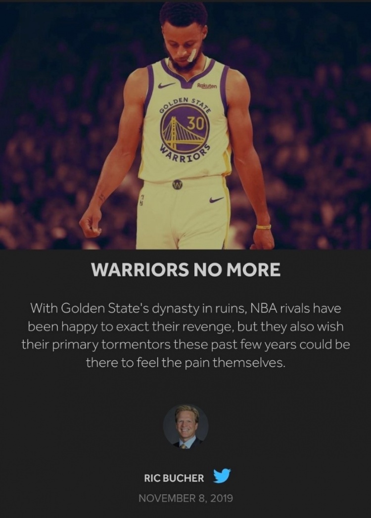 B/R记者转发之前自己写的“勇士王朝毁灭”推特 祝贺后者夺冠