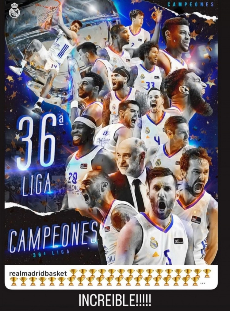 东契奇祝贺前东家皇马男篮夺得队史第36座西甲冠军：不可思议！