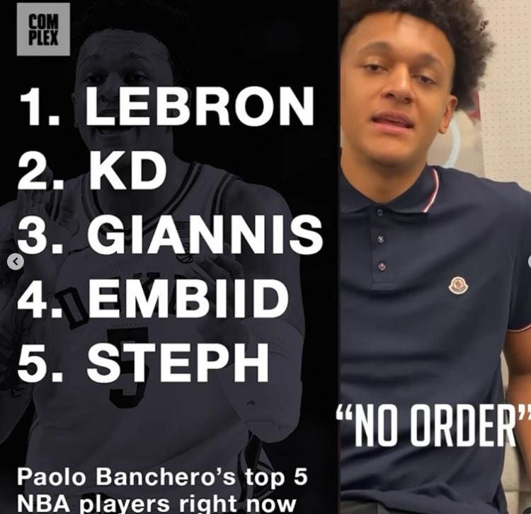 班凯罗谈心中当下前5球员：排名不分先后 詹杜字母大帝库里