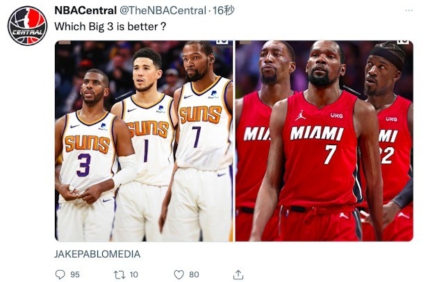 美媒发问:保罗&布克&杜兰特or阿德巴约&KD&巴特勒?哪组更强?