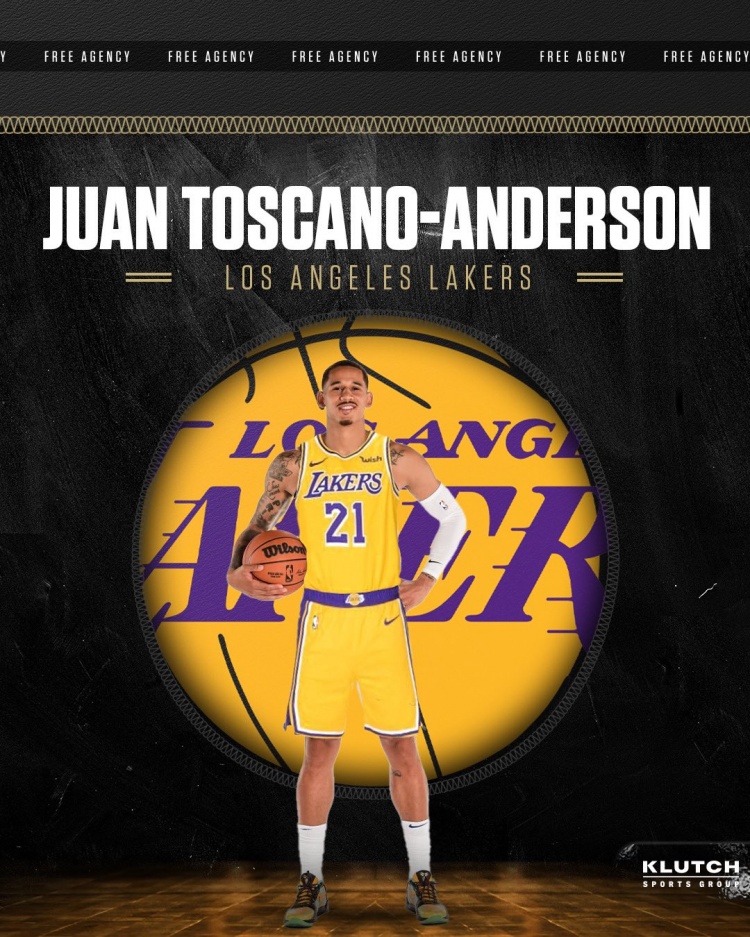 Klutch Sports经纪公司官方:托斯卡诺-安德森正式加盟湖人