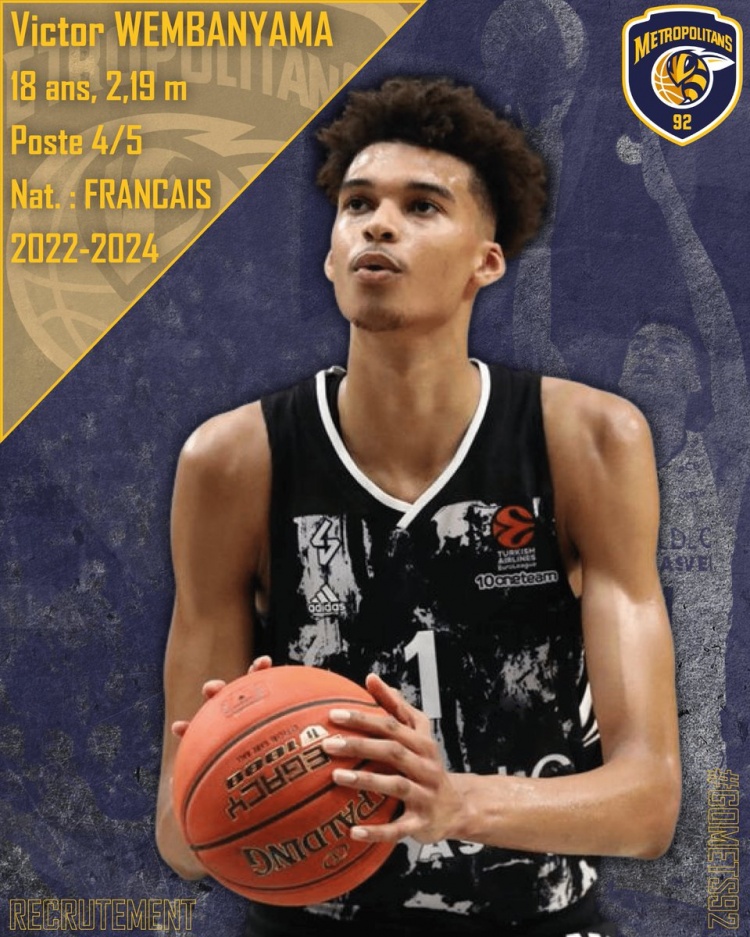 官方:2023年状元热门文班亚马与大都会92签下一份为期2年的合同