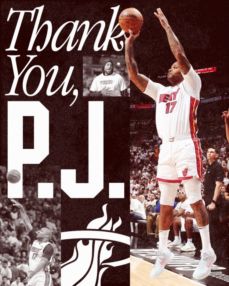 热火官方感谢塔克：他总是全力冲刺 从不刹车 符合我们的文化！