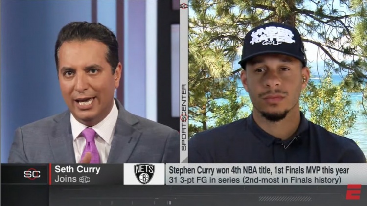 赛斯-库里：如果篮网不能夺冠 那看到勇士夺冠也很棒
