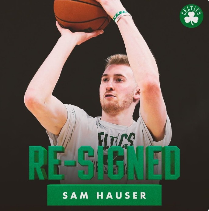 凯尔特人官方：球队正式签下前锋山姆-豪瑟